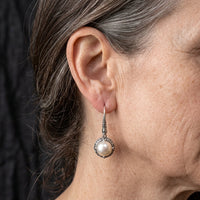 Sienna Silver Pearl Inlay Earrings