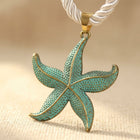 Vintage Turquoise Gold Accent Blue Pendant Necklace