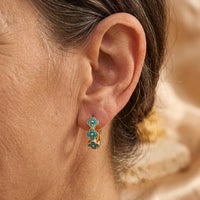 Turquoise Flower Hoop Earrings
