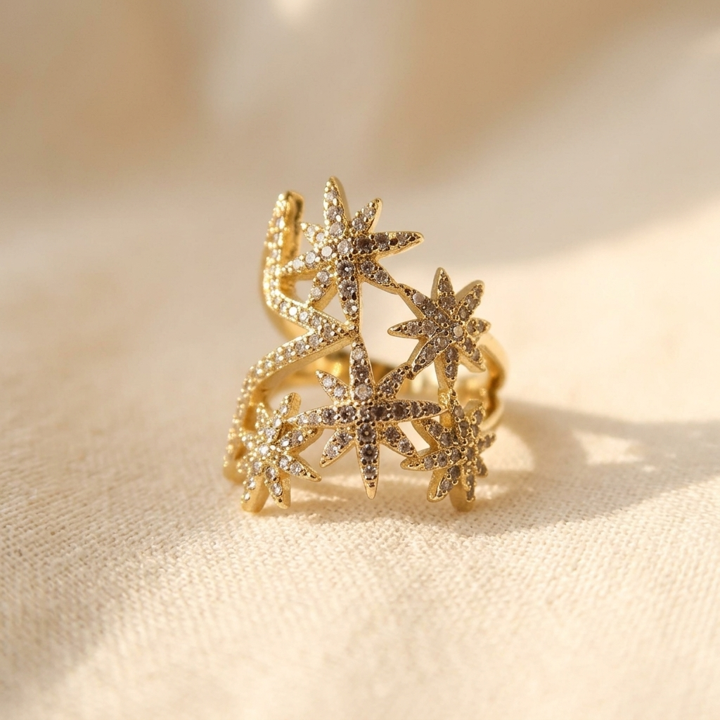 Elegant Vintage Geometric Gold Plated Ring