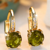 Vintage Bohemian Green Cubic Zirconia Golden Claw Earrings