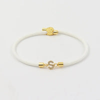 Dainty Personalized Initial Cord Bracelet with Pavé Diamond Charm