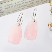 Bohemian Natural Stone Rose Quartz Drop Earrings