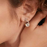 Golden Cross Zirconia Stud Earrings