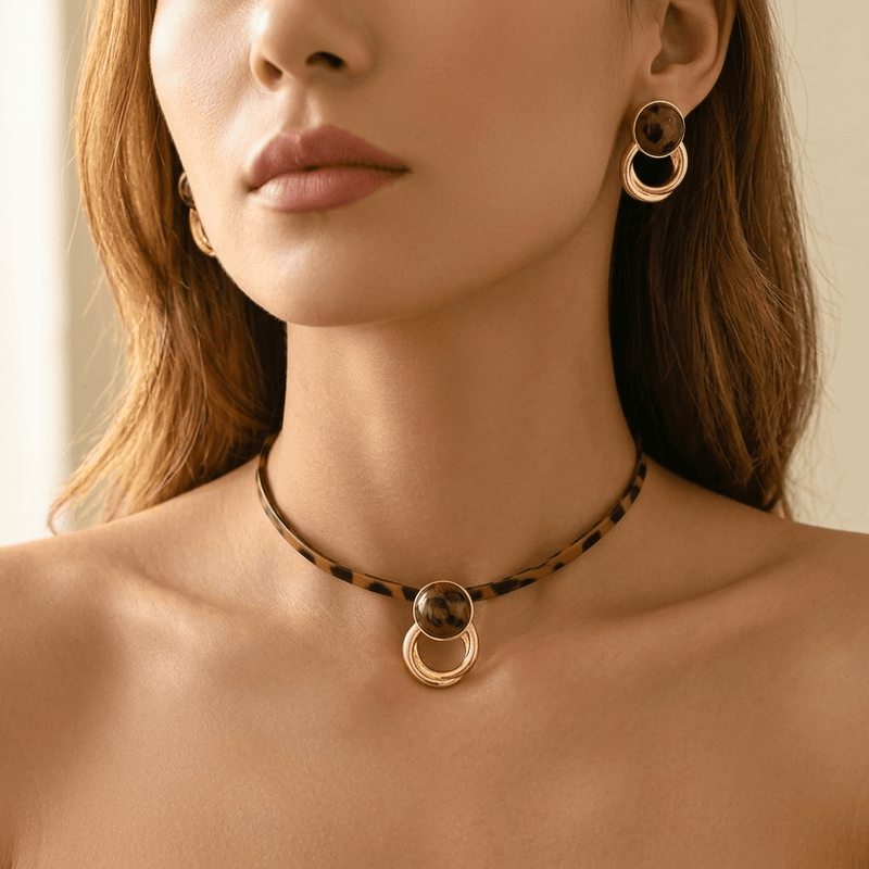 Autumn Winter Earrings Necklace Jewelry Set