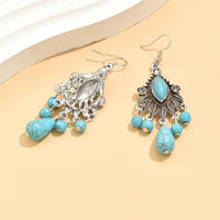 Elegant Bohemian Design Turquoise Clear Drop Earrings