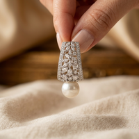Luxury Pearl Zirconia Drop Earrings