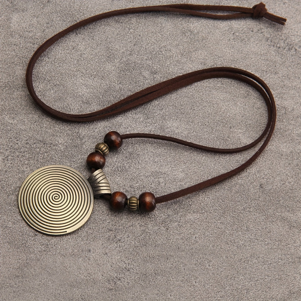 Vintage Twelve Constellations Wooden Beaded Pendant Necklace