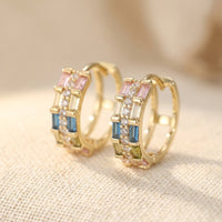 Elegant Cubic Zirconia Gold Stud Earrings