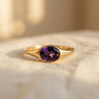 Violette Amethyst Crystal Gold Statement Ring