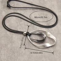 Elegant Modern Mixed-Metal Abstract Pendant Necklace