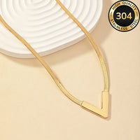 Sleek Minimalist Chain V-Shaped Pendant Necklace