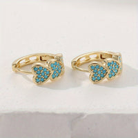 Elegant Turquoise Heart Shaped Design Hoop Earrings