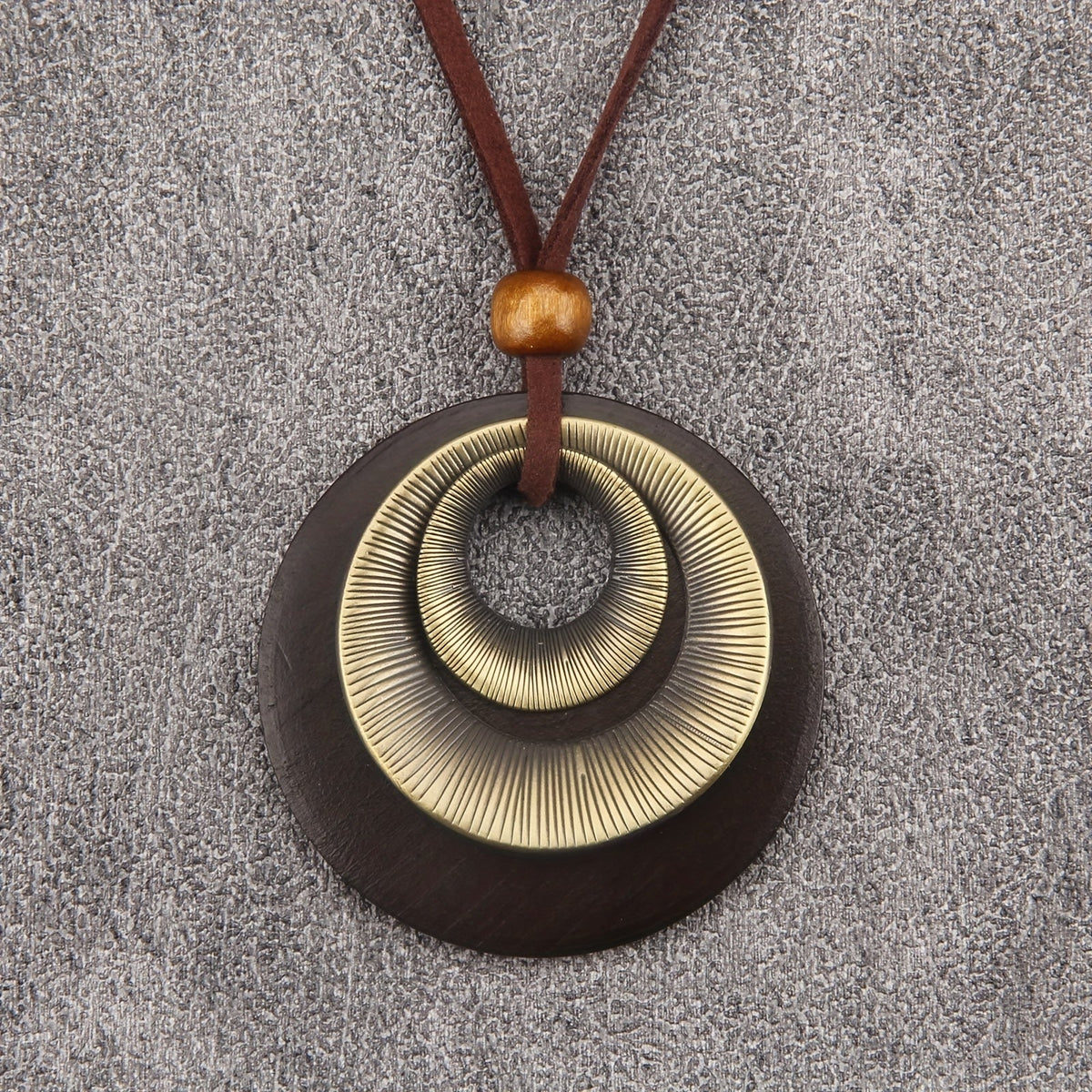 Vintage Style Layered Zinc Alloy Disc Long Pendant Necklace