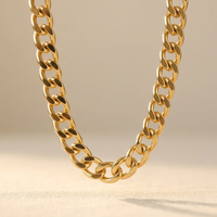 Golden Geometric Chain Necklace