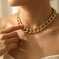 Golden Geometric Chain Necklace