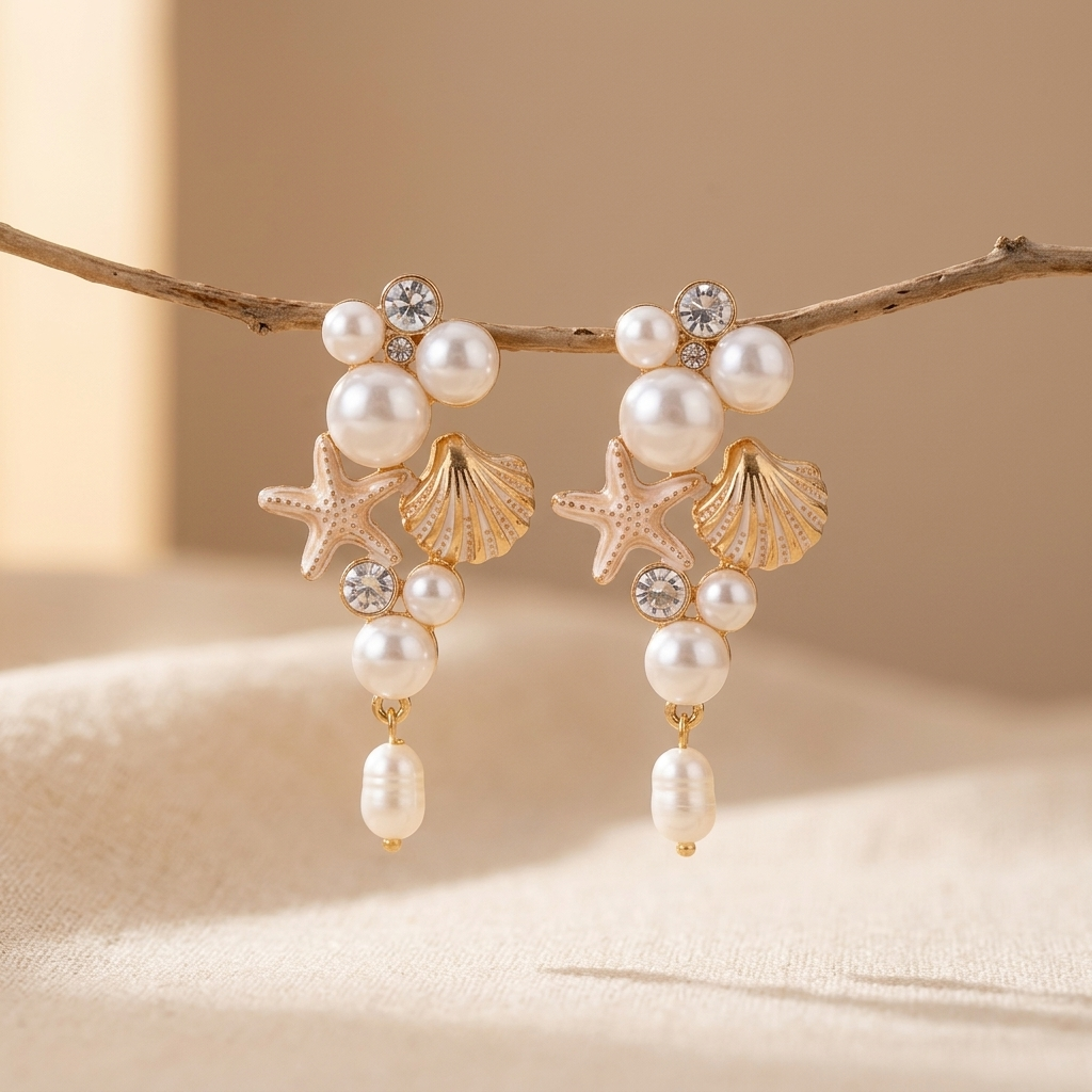 Bohemian Pearl Shell Dangle Earrings