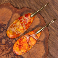 Bohemian Orange Natural Stone Drop Earrings