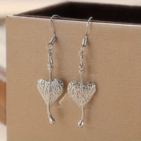 Bohemian Heart Shaped Irregular Plant Leaf Dangle Earrings