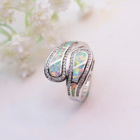 Vintage Boho White Opal Stone Ring