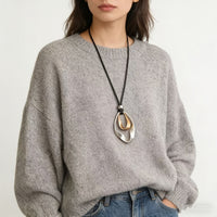 Elegant Adjustable Sculptural Twisted Teardrop Pendant Necklace