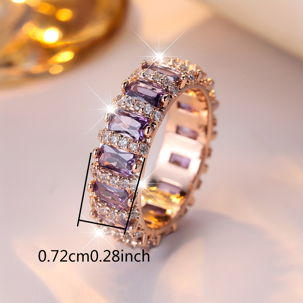 Vintage Palace Style Full Circle Purple Zirconia Ring