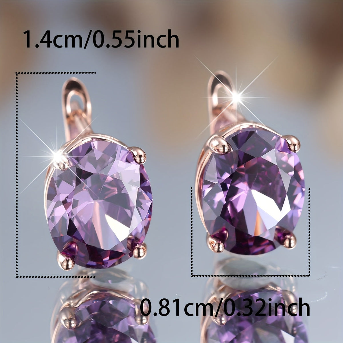 Elegant Boho Style Purple Cubic Zirconia Drop Earrings