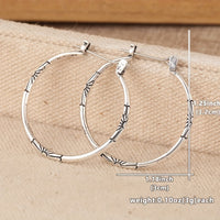 Vintage Artisan Floral Hoop Earrings