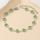 Elegant Stainless Steel Multicolor Heart Link Clutch Bracelet