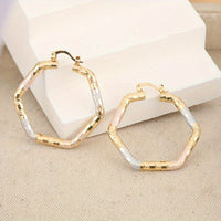 Vintage Retro Style Gold Plated Round Tie Dye Hoop Earrings