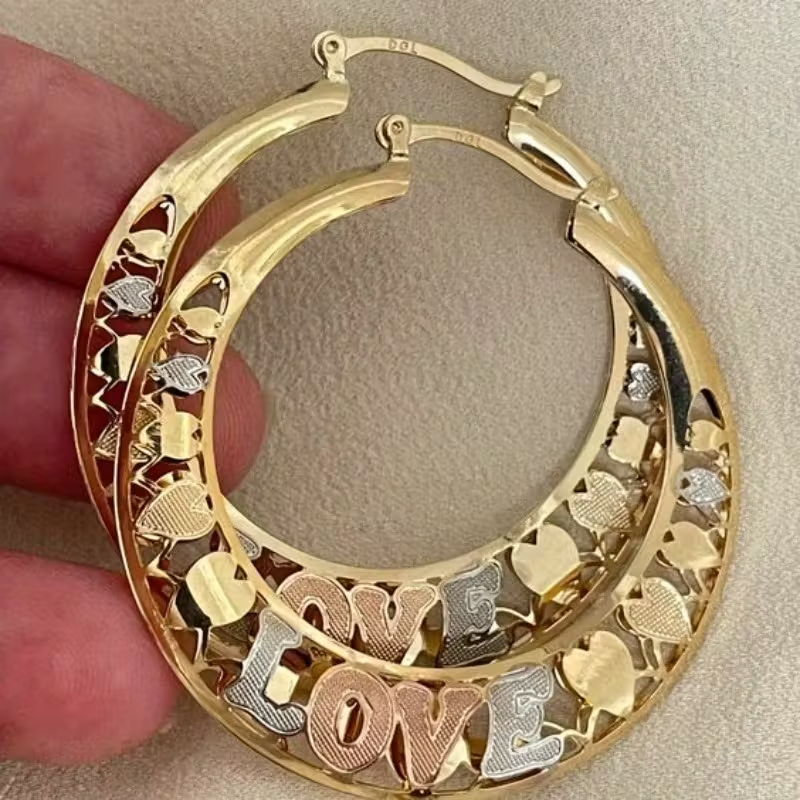 Boho Golden Large Hoop Earrings