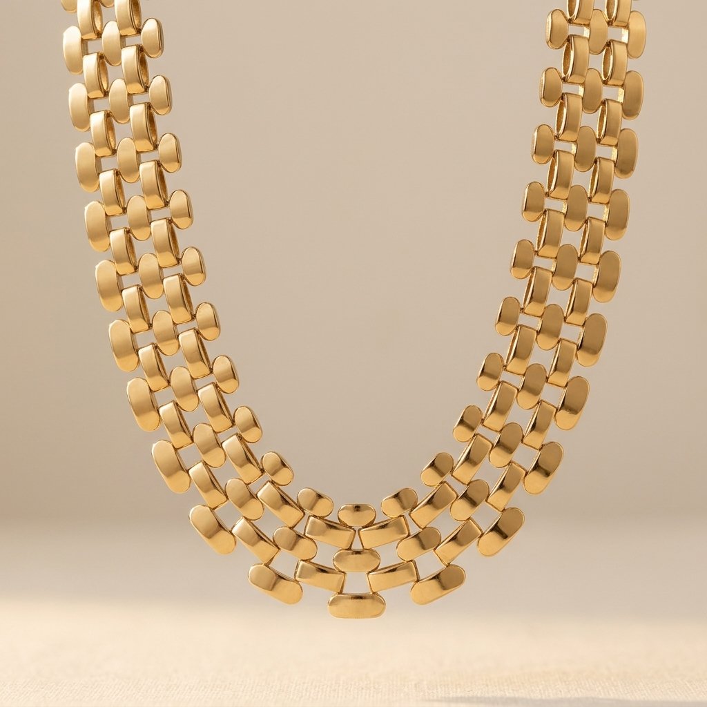 Bold Gold Panther Link Chain Necklace