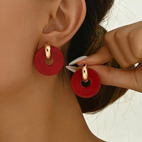 Modern Bold Artistic Design Colorful Resin Statement Earrings