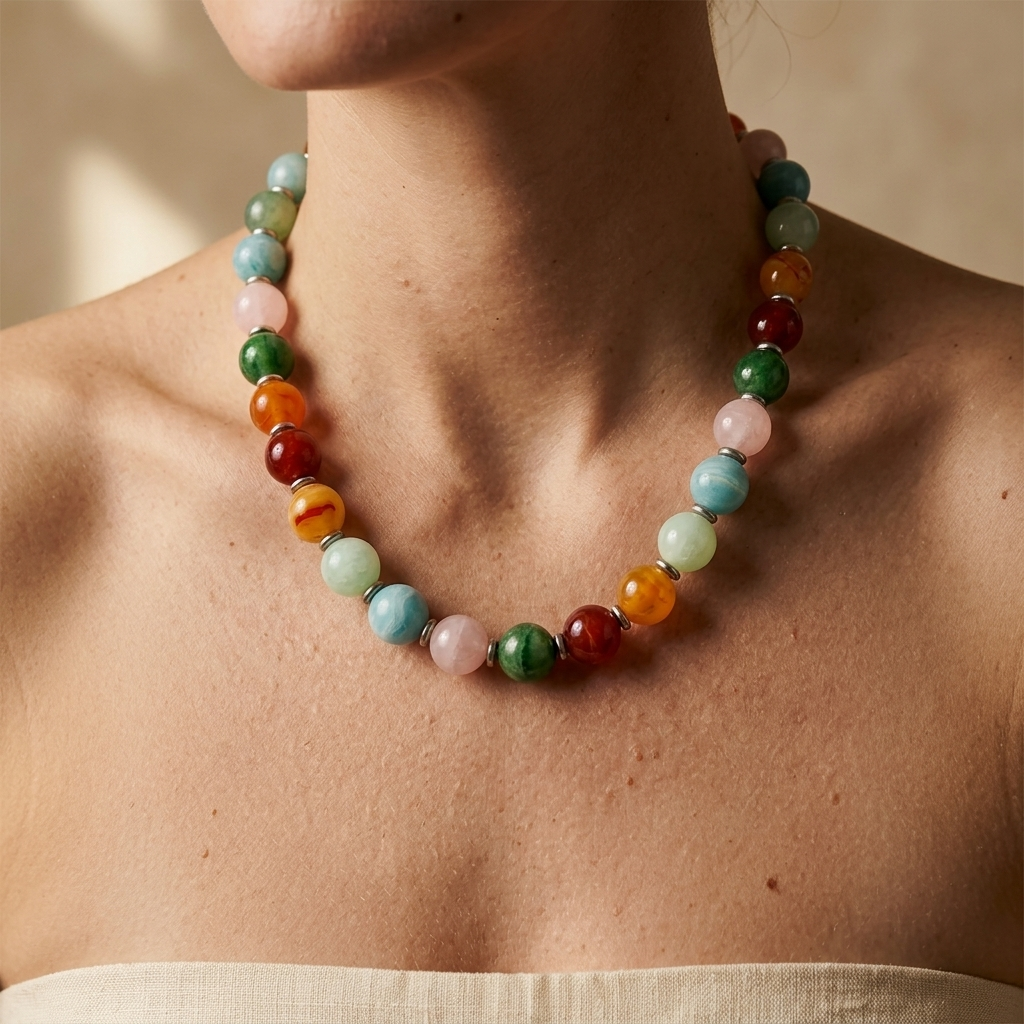 Bohemian Gold Geometric Cloud Beaded Necklace