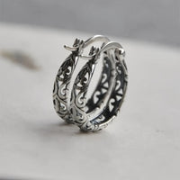 Vintage Irish Celtic Rune Hoop Earrings