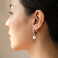 Bridal Zirconia Hoop Dangle Earrings