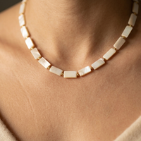 Natural Stone Geometric Ocean Beadwork Necklace