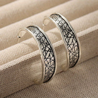 Vintage Hammered Handmade Hoop Earrings