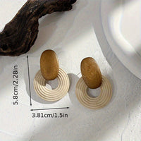 Natural Wood Spiral Drop Earrings