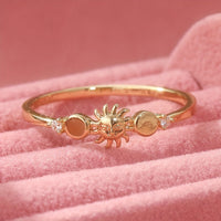 Vintage Style Half Moon Inlaid Zirconia Stackable Ring Set