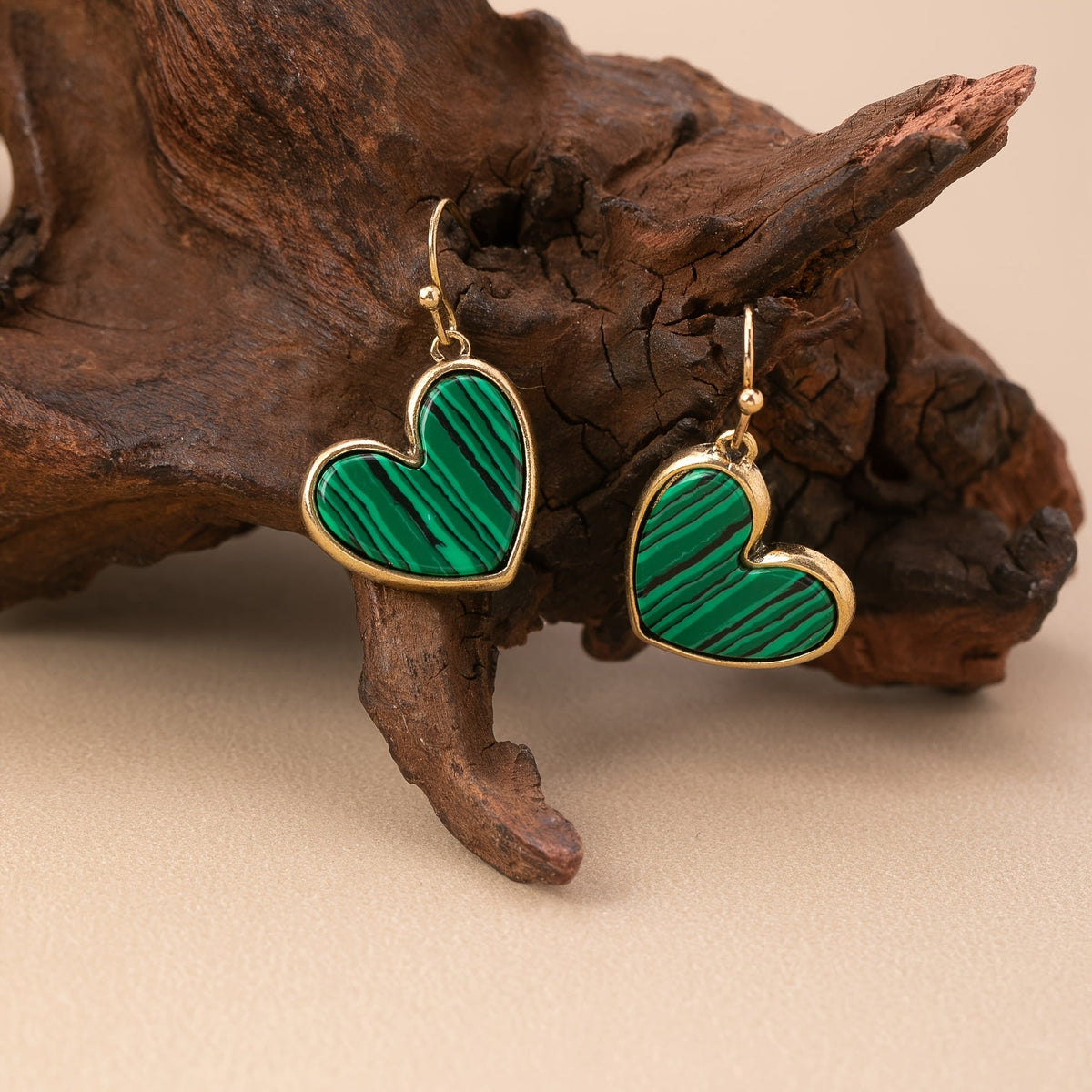 Bohemian Minimalist Natural Turquoise Heart Earrings