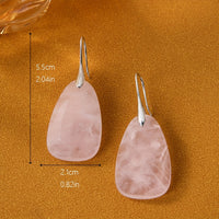 Bohemian Natural Stone Rose Quartz Drop Earrings