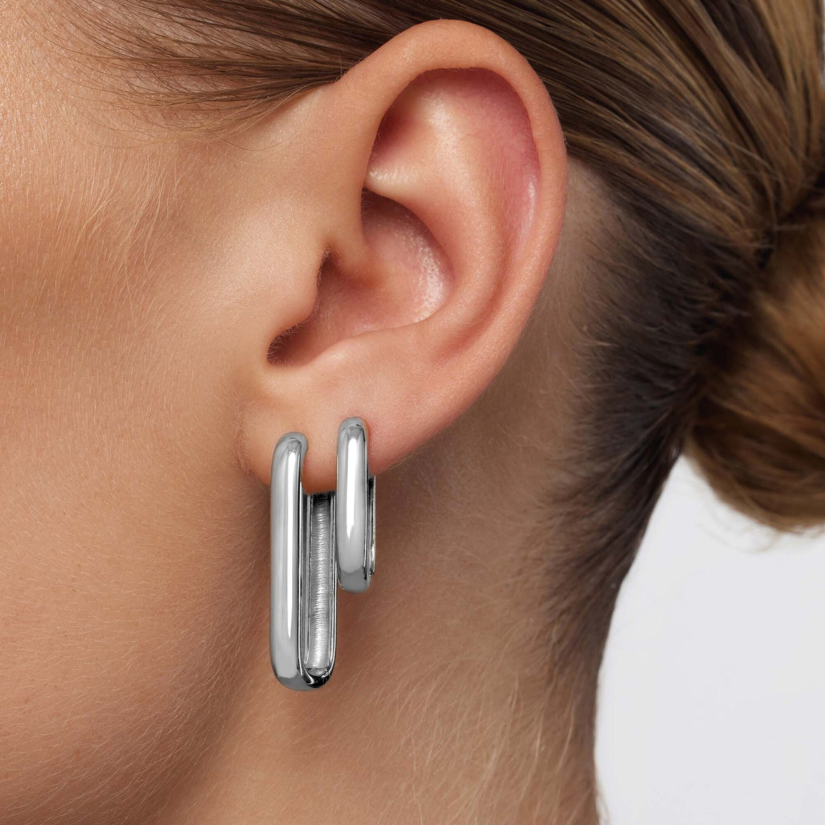 Icon Hoops | White Gold