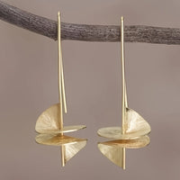 Modern Gold Sculptural Drop Earrings