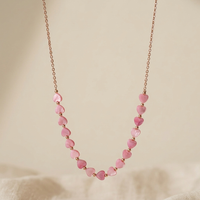 Bohemian Heart Beaded Pink Choker Necklace