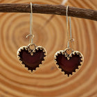 Vintage Bohemian Resin Red Drip Heart Earrings