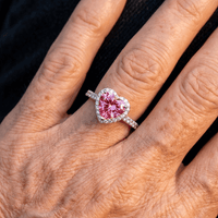 Ruby Halo Heart Ring