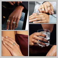 Minimalist Gold Plated Stackable Ring Set with Zirconia Accents