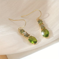 Vintage Bohemian Style Green Zirconia Geometric Earrings