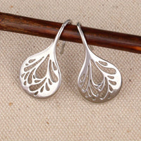 Handcrafted Silver Teardrop Filigree Drop Earrings